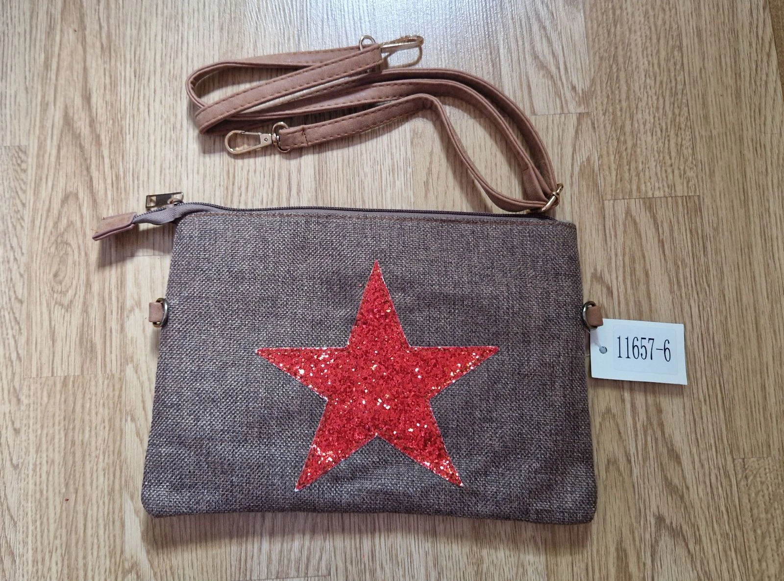Bolso bandolera Massimo Dutti estrella glitter roja NUEVO – photo 2